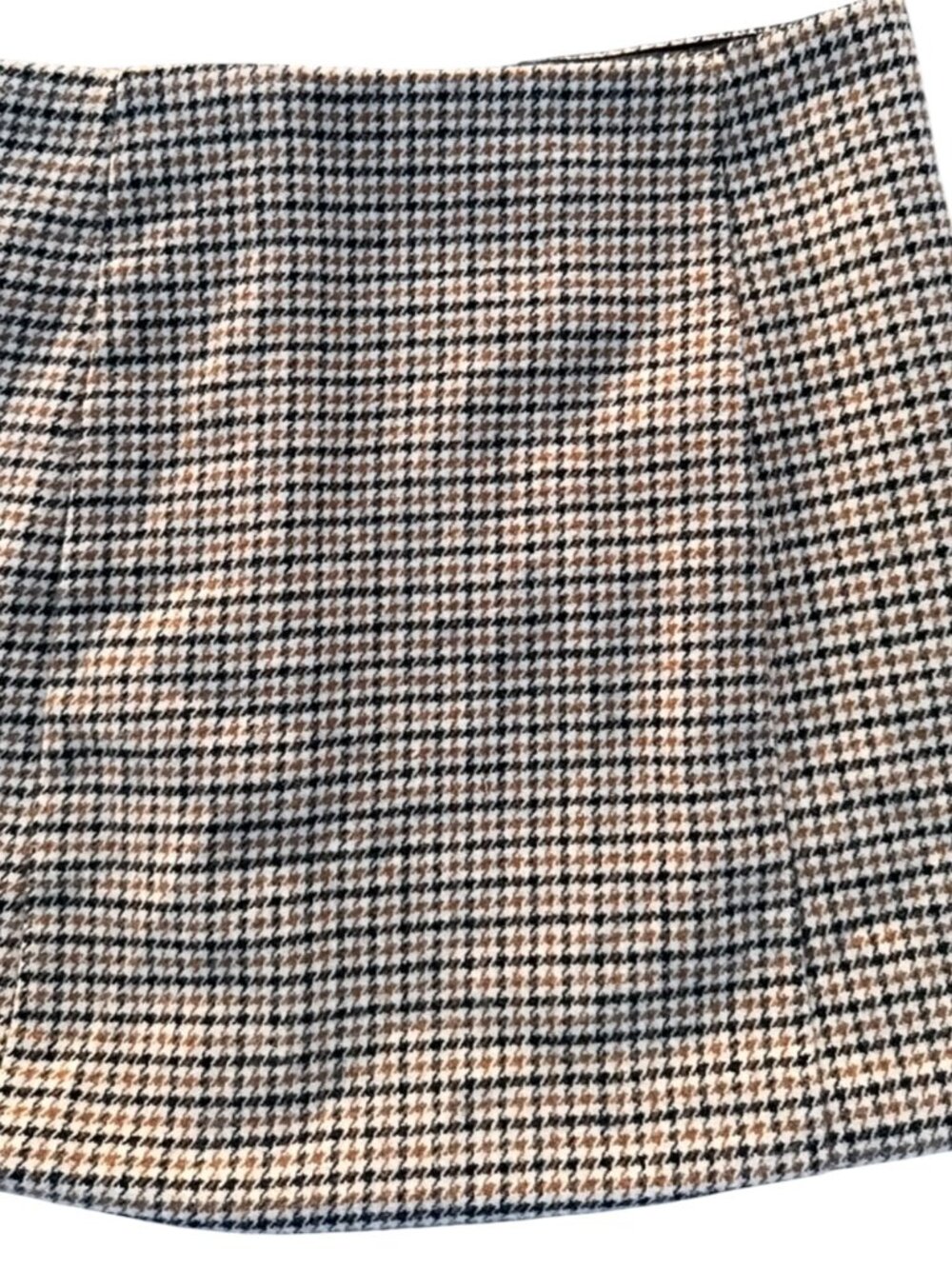 Joie Medium Houndstooth Plaid Button-Front Dark Academia Mini Skirt Wool Blend - Picture 9 of 11